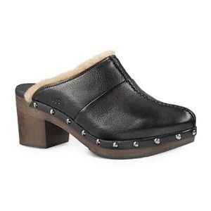 UGG Kassi Black Leather Clog